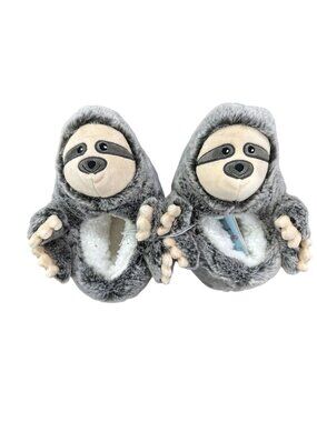 Cat & Jack Kids Sloth Plush Slippers Size S (13/1) Faux Fur Outer Non-Slip Sole